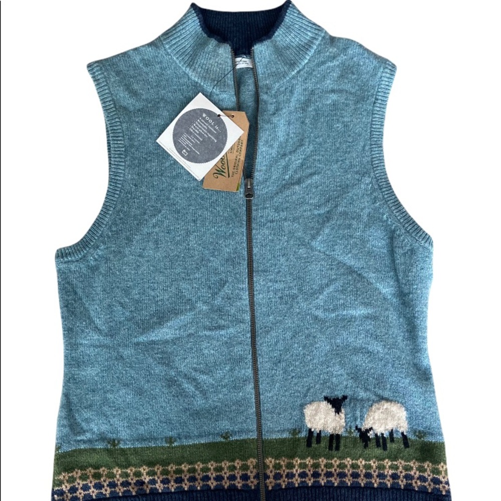 Woolrich Women’s Vest Wool Grazing Sheep Print Size Medium